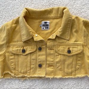 CROPPED LONG SLEEVE MUSTARD DENIM JACKET. 🧡🍂